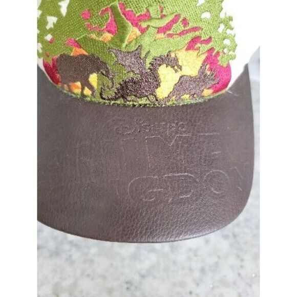 Disney Animal Kingdom Tan Real‎ Leather Bill Hat Adult One Size Adjustable - Picture 2 of 10